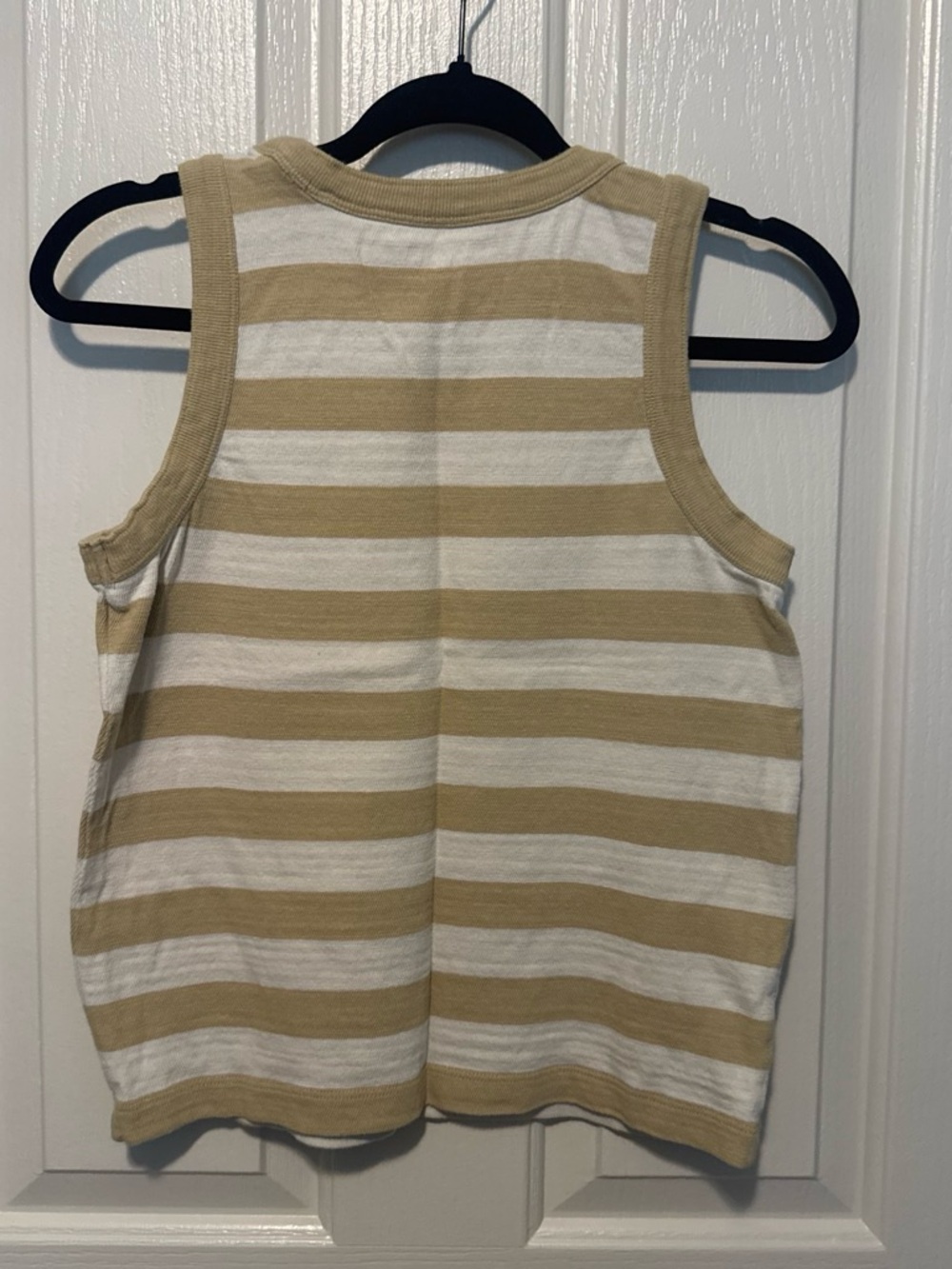 LOFT Striped Sleeveless Top in Beige and White
